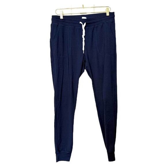 Zyia Active Drawstring Joggers Stretch Pockets Activewear Navy Blue Women L - Picture 1 of 8